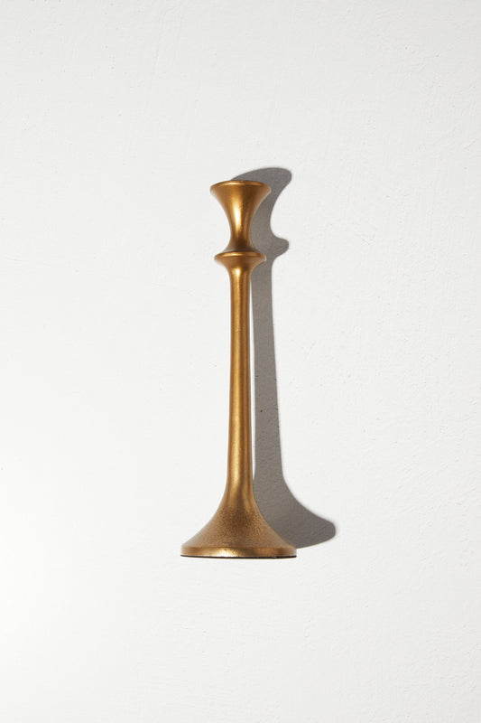Golden single candle light holder