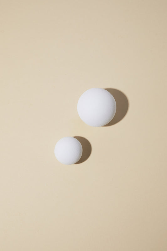 White spheres